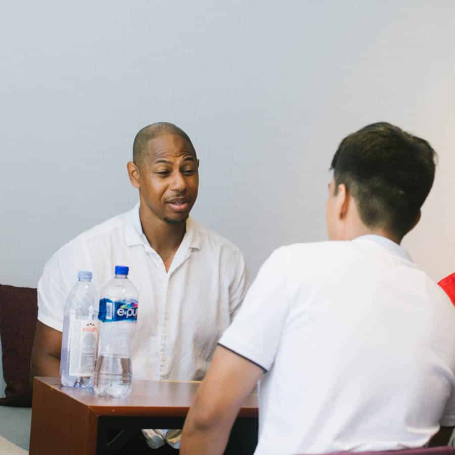 KKIS university student Kristian present at Randstad Canada Event